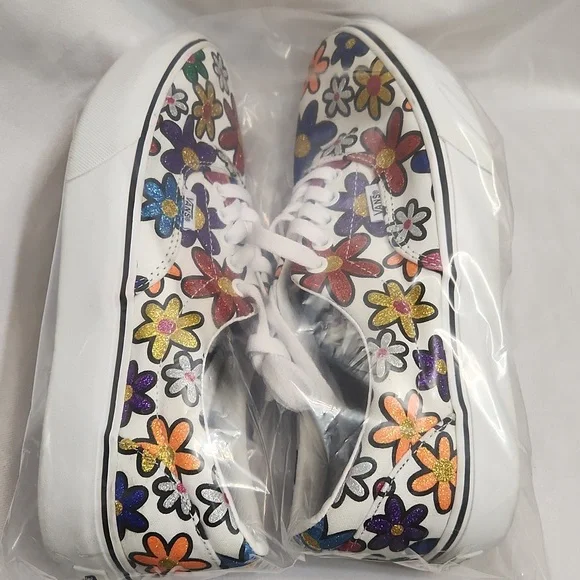 Vans Era Flower Multicolored Glitter Floral Platform Sneakers (Uni M 8, W 9.5) - Picture 13 of 13